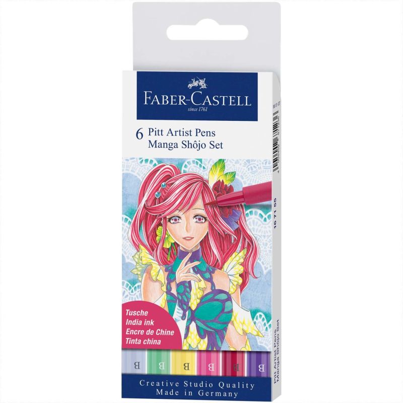 Pitt Artist Pen Manga Shojo Tuschestift-Set 6teilig von Faber Castell