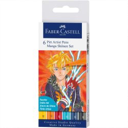 Pitt Artist Pen Manga Shônen Tuschestift-Set 6teilig von Faber Castell