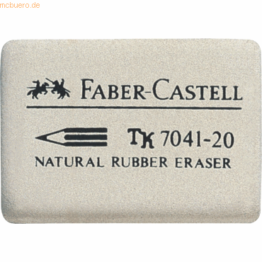 Faber Castell Radiergummi Kautschuk 40x27x13mm weiß für Blei- + Farbst von Faber Castell
