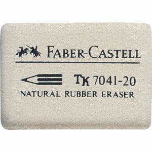 Faber Castell Radiergummi Kautschuk 40x27x13mm weiß für Blei- + Farbstifte von Faber Castell