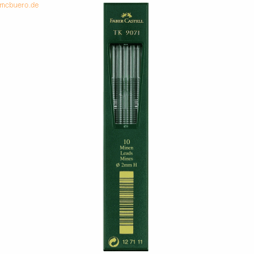 Faber Castell TK-Minen 9071 2,0mm H VE=10 Stück schwarz Faber Castell TK-Minen 9071 2,0mm H VE=10 Stück schwarz von Faber Castell