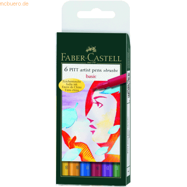 Faber Castell Tuschestift Pitt Artist Pen 6er Etui Spitze: Brush Farbs Faber Castell Tuschestift Pitt Artist Pen 6er Etui Spitze: Brush Farbs von Faber Castell