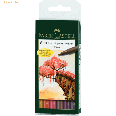 Faber Castell Tuschestift Pitt Artist Pen 6er Etui Spitze: Brush Farbs Faber Castell Tuschestift Pitt Artist Pen 6er Etui Spitze: Brush Farbs von Faber Castell