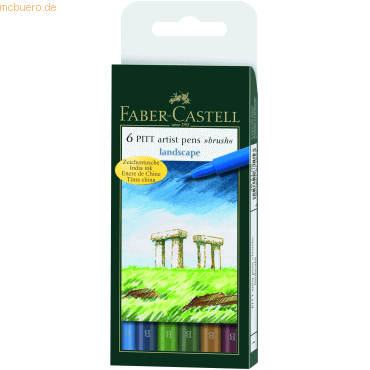 Faber Castell Tuschestift Pitt Artist Pen 6er Etui Spitze: Brush Farbs von Faber Castell