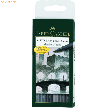 Faber Castell Tuschestift Pitt Artist Pen 6er Etui Spitze: Brush Shade Faber Castell Tuschestift Pitt Artist Pen 6er Etui Spitze: Brush Shade von Faber Castell