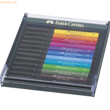 Faber Castell Tuschestift Pitt Artist Pen B Bright VE=12 Stück Etui von Faber Castell