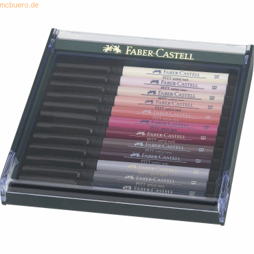 Faber Castell Tuschestift Pitt Artist Pen B Haut VE=12 Stück Etui von Faber Castell