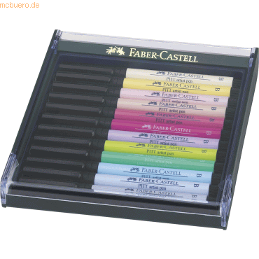 Faber Castell Tuschestift Pitt Artist Pen B Pastell VE=12 Stück Etui Faber Castell Tuschestift Pitt Artist Pen B Pastell VE=12 Stück Etui von Faber Castell