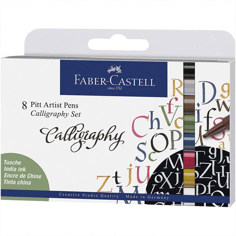 Tuschestift Pitt Artist Pen Calligraphy 8 Stück Tuschestift Pitt Artist Pen Calligraphy 8 Stück von Faber Castell