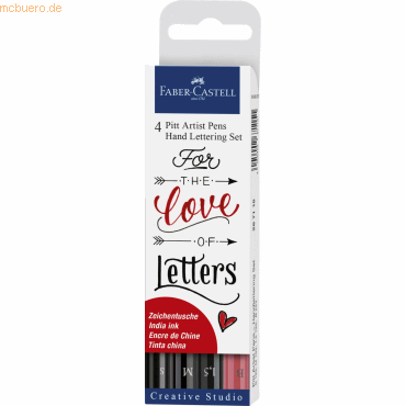 Faber Castell Tuschestift Pitt Artist Pen Lettering sortiert VE=4 Stüc Faber Castell Tuschestift Pitt Artist Pen Lettering sortiert VE=4 Stüc von Faber Castell