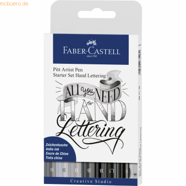 5 x Faber Castell Tuschestift Pitt Artist Pen Lettering sortiert VE=8 von Faber Castell