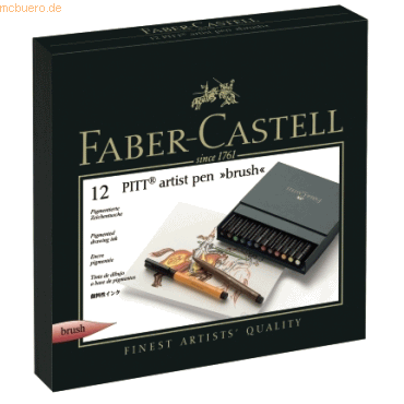 Faber Castell Tuschestift Pitt Artist Pen Spitze: Brush 12er Atelierbo von Faber Castell