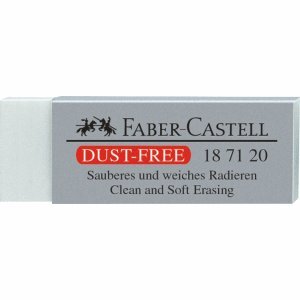 Faber-Castell dust-free weiß 1pièce (S) mit Radiergummi – Radiergummis, (weiß, 1 Stück (S)) von Faber-Castell