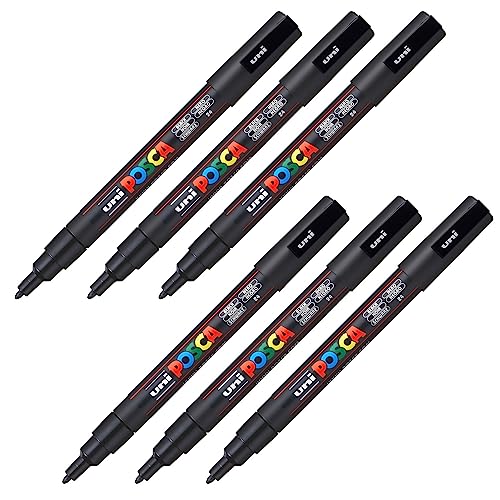POSCA 205055 - POSCA Marker mit feiner Rundspitze, schwarz, 6 Stück, PC-3M POSCA 205055 - POSCA Marker mit feiner Rundspitze, schwarz, 6 Stück, PC-3M von Faber-Castell