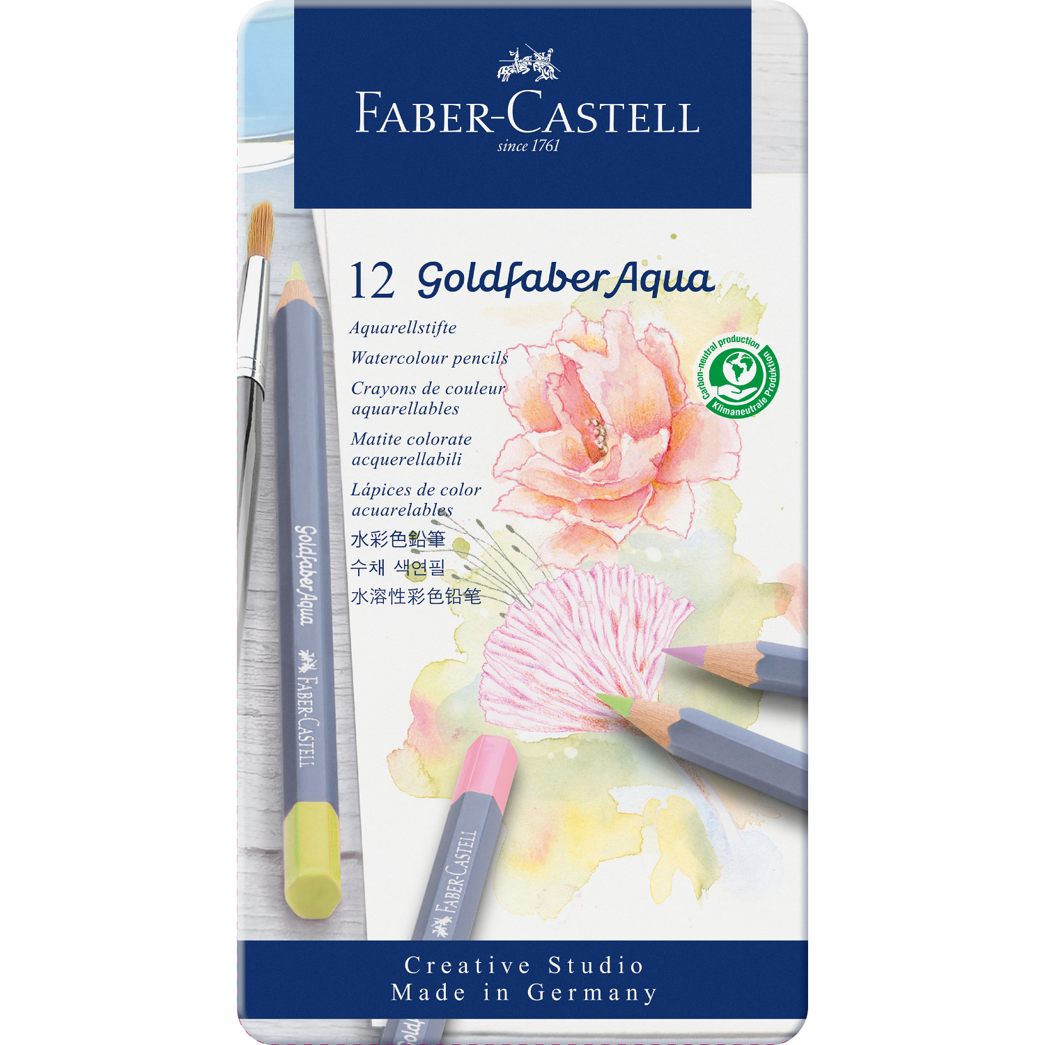 Faber Castell Goldfaber Aqua Aquarellstifte Pastell im Metalletui von Faber Castell