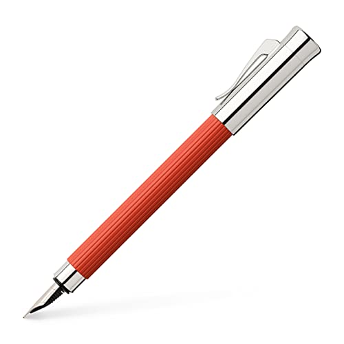 Graf von Faber-Castell 141772 - Füllfederhalter Tamitio India Red, Federbreite EF, mit hochwertiger Geschenkverpackung und Konverter von Graf von Faber-Castell