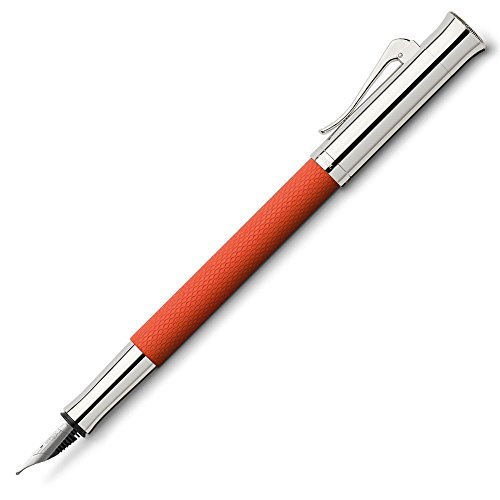 Graf von Faber-Castell Füllfederhalter Guilloche Burned Orange mit Schaft aus Edelharz, 18-Karat Goldfeder mit Iridiumspitze, Federbreite: EF, Abmessung: Länge 131 mm x Ø 12 mm, 145222 Graf von Faber-Castell Füllfederhalter Guilloche Burned Orange mit Schaft aus Edelharz, 18-Karat Goldfeder mit Iridiumspitze, Federbreite: EF, Abmessung: Länge 131 mm x Ø 12 mm, 145222 von Faber-Castell