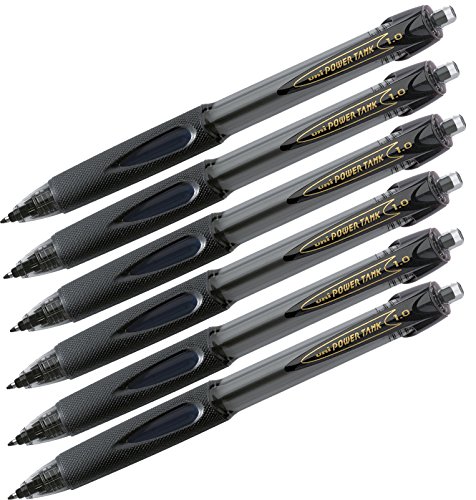 Kugelschreiber uni-ball® Powertank mit Druckmechanik (6 Stück schwarz) von Faber-Castell