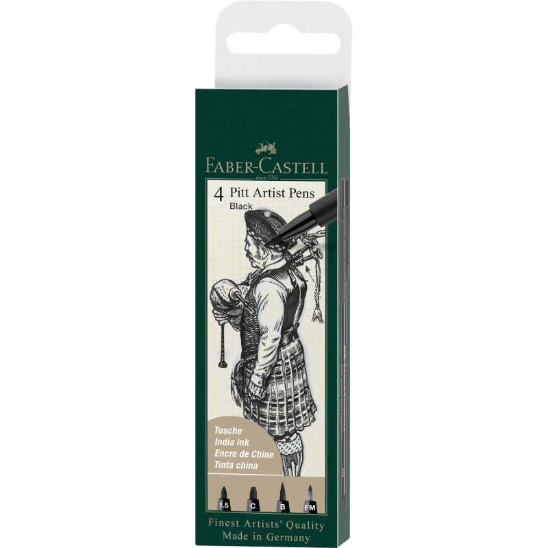 Pitt Artist Pen Tuschestift Set Schwarz Pitt Artist Pen Tuschestift Set Schwarz von Faber Castell