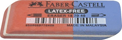Radierer 7070, Kombiradierer, für Zeichnungsträger Papier, rot/blau von Faber-Castell