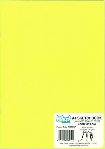 West A4 Stapled Sketchbook - Neon Yellow von Faber-Castell