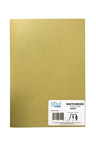 West Design RS262053 1 Skizzenbuch DIN-A3-Format, geheftet, 140 g, Malen, Zeichnen und Schreiben Kraftpapier, matt von Faber-Castell