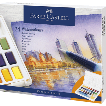 Faber Castell Aquarellfarbkasten Creative Studio - 24 Farben im Näpfch von Faber Castell