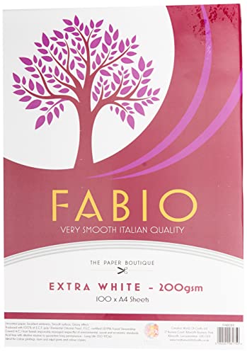 Fabio 100 x A4-Blätter, extra weiße Karten, 200 g/m² von Fabio