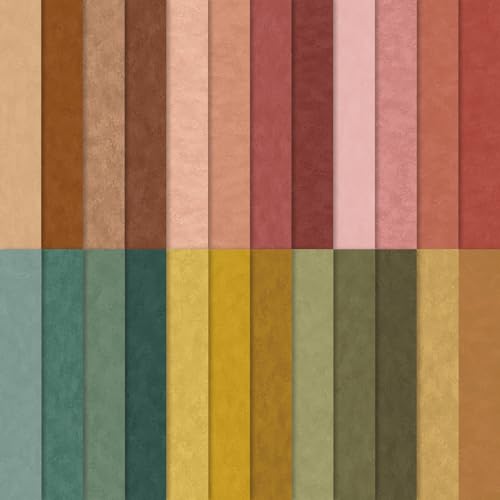 Scrapbook-Papier, 30,5 x 30,5 cm, 24 Designs, doppelseitig, Wildleder, strukturiertes Kraftpapier für Junk-Tagebücher, Grußkarten, Albumdekoration (Boho, 30,5 x 30,5 cm) von Fabllewavi