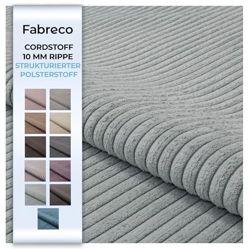 Fabreco LINKO Polsterstoff, Breitcord-Optik, Samtstoff, Möbel, Sitzbezug, Superweicher Stoff, Dekostoff, Meterware 140 cm breit, Gewicht 520 g/lfm - Mint 72 von Fabreco