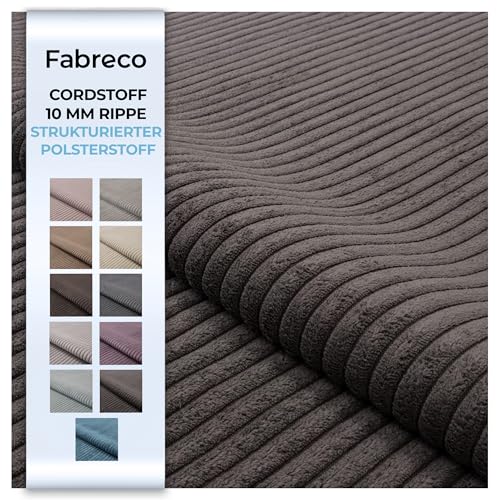 Fabreco LINKO Polsterstoff, Breitcord-Optik, Samtstoff, Möbel, Sitzbezug, Superweicher Stoff, Dekostoff, Meterware 140 cm breit, Gewicht 520 g/lfm - Schocko 24 von Fabreco