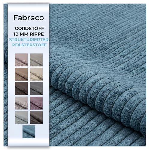 Fabreco CORDSTOFF Meterware LINKO (100 cm x 140 cm) – Superweicher Breitcord-Samt Stoff Meterware für Sofa & Stühle – Polsterstoff für Möbelstoff – Möbelstoffe, Dekostoff & Stoffe DIY (Türkis 75) von Fabreco