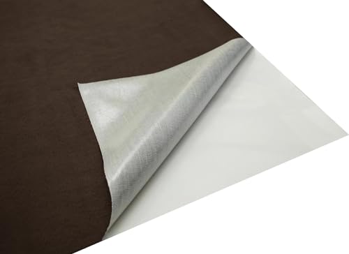 Fabreco – Selbstklebender Stoff - NUBUK 300 g/lfm | Dachhimmel Stoff Selbstklebend | Velourstoff Zum Kleben – 50 x 148 cm | Mikrofaser Samtstoff Selbstklebend für Auto, Möbel & DIY – Braun von Fabreco