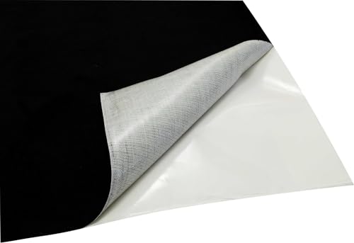 Fabreco SELBSTKLEBENDER NUBUK-Stoff, Polsterstoff, Microfaser, Velourleder, Breite 148cm, Gewicht 300 g/lfm, 0,5lfm - schwarz von Fabreco