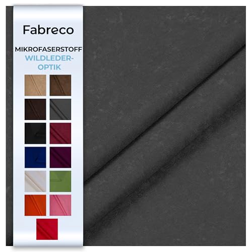 Fabreco ALVELLA Microfaser, Verlours, Möbelstoff, Polsterstoff, Dekostoff, Uni, Meterware 148 cm breit - Grau von Fabreco