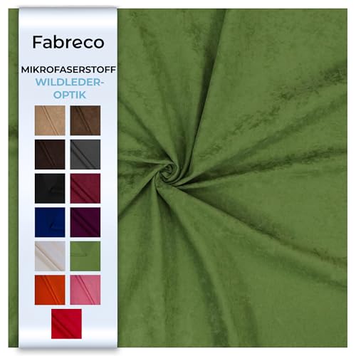 Fabreco ALVELLA Microfaser, Verlours, Möbelstoff, Polsterstoff, Dekostoff, Uni, Meterware 148 cm breit - Hellgrün von Fabreco