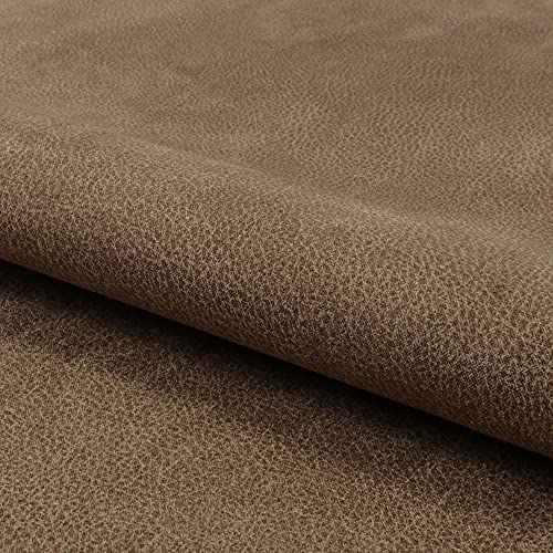 Fabreco CAYON Polsterstoff in Leder-Optik Meterware 140 cm breit, 100% Polyester, Gewicht 380 g/lfm, Nubukleder-Imitat für Sofakissen, Polsterbezüge und Sitzkissen - Hellbraun 15 von Fabreco