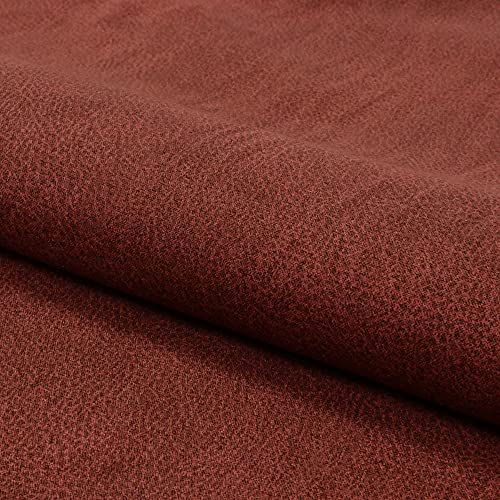 Fabreco CAYON Polsterstoff in Leder-Optik Meterware 140 cm breit, 100% Polyester, Gewicht 380 g/lfm, Nubukleder-Imitat für Sofakissen, Polsterbezüge und Sitzkissen - Ziegelrot 56 von Fabreco