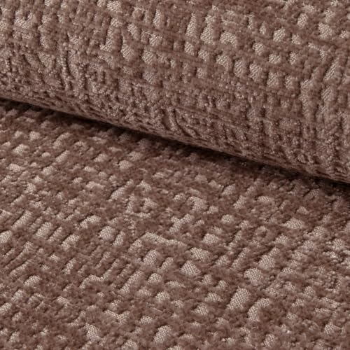 Fabreco FROLISA Polsterstoff – Chenille-Stoff mit Muster, Dekostoff Meterware, 142 cm breit, strapazierfähiger Möbelstoff für Wohnzimmer, Gewicht 370g/m² - Altrosa von Fabreco