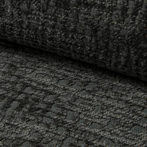 Fabreco FROLISA Polsterstoff – Chenille-Stoff mit Muster, Dekostoff Meterware, 142 cm breit, strapazierfähiger Möbelstoff für Wohnzimmer, Gewicht 370g/m² - Graphit Fabreco FROLISA Polsterstoff – Chenille-Stoff mit Muster, Dekostoff Meterware, 142 cm breit, strapazierfähiger Möbelstoff für Wohnzimmer, Gewicht 370g/m² - Graphit von Fabreco