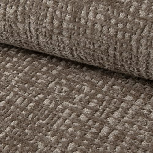 Fabreco FROLISA Polsterstoff – Chenille-Stoff mit Muster, Dekostoff Meterware, 142 cm breit, strapazierfähiger Möbelstoff für Wohnzimmer, Gewicht 370g/m² - Taupe von Fabreco