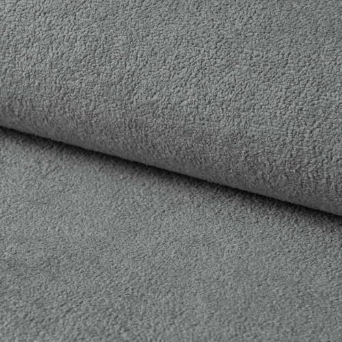 Fabreco GERRESE Polsterstoff – Weicher, eleganter Bezugsstoff mit subtiler Struktur, Dekostoff Meterware, 145 cm breit, strapazierfähiger Möbelstoff für Wohnzimmer, Gewicht 270g/m² - Hellgrau von Fabreco