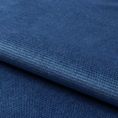 Fabreco KRONTOS Microfaser Velours – Weicher und strapazierfähiger Möbelstoff, vielseitiger Polsterstoff und Samtstoff in Uni-Farben, Meterware 145 cm breit, ideal für Sofas und Stühle - Blau von Fabreco