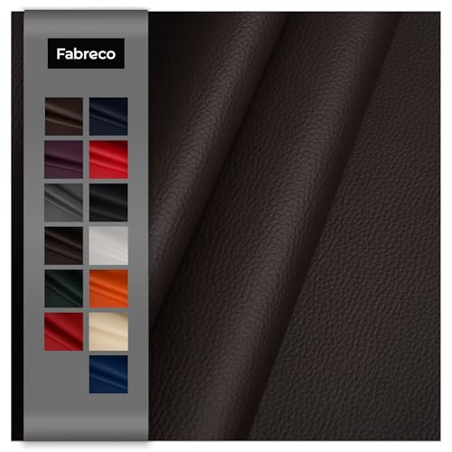 Fabreco - KUNSTLEDER Meterware (3 M x 140 cm) – Lederimitat in Lederoptik - Bezugsstoff Meterware für Möbelstoffe - Stoffe für Stühle Beziehen - Polsterstoff, Polsterbezug & Möbelstoff (Dunkelbraun) von Fabreco