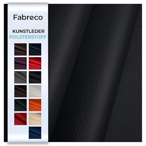 Fabreco - KUNSTLEDER Meterware (3 M x 140 cm) – Lederimitat in Lederoptik - Bezugsstoff Meterware für Möbelstoffe - Stoffe für Stühle Beziehen - Polsterstoff, Polsterbezug & Möbelstoff (Grau) von Fabreco