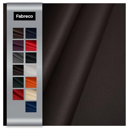 Fabreco - KUNSTLEDER Meterware (5 M x 140 cm) – Lederimitat in Lederoptik - Bezugsstoff Meterware für Möbelstoffe - Stoffe für Stühle Beziehen - Polsterstoff, Polsterbezug & Möbelstoff (Dunkelbraun) von Fabreco