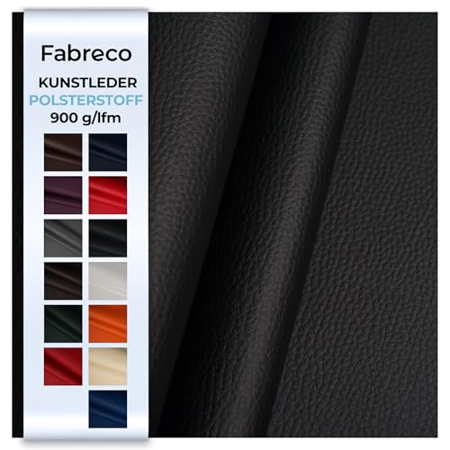 Fabreco - KUNSTLEDER Schwarz Meterware - Breite 140 cm – Lederimitat in Lederoptik - Bezugsstoff Meterware für Möbelstoffe - Stoffe für Stühle Beziehen - Polsterstoff, Polsterbezug & Möbelstoff Fabreco - KUNSTLEDER Schwarz Meterware - Breite 140 cm – Lederimitat in Lederoptik - Bezugsstoff Meterware für Möbelstoffe - Stoffe für Stühle Beziehen - Polsterstoff, Polsterbezug & Möbelstoff von Fabreco