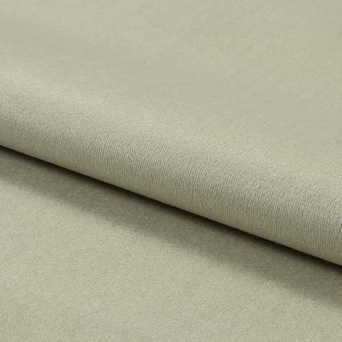 Fabreco MONILLA Microfaser Velours – Weicher und strapazierfähiger Möbelstoff, vielseitiger Polsterstoff und Samtstoff in Uni-Farben, Meterware 143 cm breit, ideal für Sofas und Stühle - Hellbeige von Fabreco