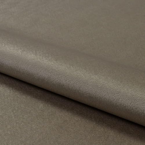 Fabreco MONILLA Microfaser Velours – Weicher und strapazierfähiger Möbelstoff, vielseitiger Polsterstoff und Samtstoff in Uni-Farben, Meterware 143 cm breit, ideal für Sofas und Stühle - Hellbraun von Fabreco