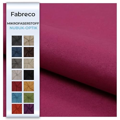 Fabreco NUBUK Polsterstoff Meterware 148 cm breit, 100% Polyester, Gewicht 300 g/lfm, Microfaser, Velourleder ideal als oder Möbelstoff für Sofakissen, Polsterbezüge - Rosa Fabreco NUBUK Polsterstoff Meterware 148 cm breit, 100% Polyester, Gewicht 300 g/lfm, Microfaser, Velourleder ideal als oder Möbelstoff für Sofakissen, Polsterbezüge - Rosa von Fabreco